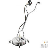 Pressure Washer Surface Cleaner 20in 4000 PSI with 2 Nozzles for Driveways Sidewalks Stainless Steel Frame Dual Handle Wheels Fits 3 8in Quick Connector
